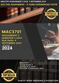 MAC3701 Assignment 2 Due: 9 September 2024 - ACE THIS ASSIGNMENT - 8 YEARS EXPERIENCED TUTOR