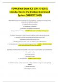 FEMA ICS 100c: Introduction to the Incident Command System, ICS QUESTIONS & SOLUTIONS(GRADED A)COMPLETE PACKAGE DEAL