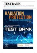 Test Bank For Radiation Protection in Medical Radiography 9th Edition By Mary Alice Statkiewicz Sherer; Paula J. Visconti; E. Russell Ritenour; Kelli Haynes ( ) / 9780323825030 / Chapter 1-16 / Complete solution ;grade A+