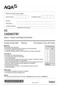 AQA  Chemistry7404 paper 2 question paper Chemistry AS 21May 2024