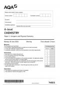 AQA  Chemistry7405 paper 1 question paper Chemistry A 10June 2024