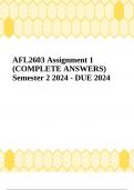 AFL2603 Assignment 1 (COMPLETE ANSWERS) Semester 2 2024 - DUE 2024