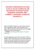 COPADO CERTIFIED EXAM 2024  ACTUAL EXAM COMPLETE 100  QUESTIONS WITH DETAILED  VERIFIED ANSWERS (100%  CORRECT ANSWERS) /ALREADY  GRADED A+