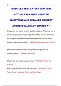 MSSC CLA TEST LATEST 2024-2025  ACTUAL EXAM WITH UPDATED  QUESTIONS AND DETAILED CORRECT  ANSWERS [ALREADY GRADED A+] 