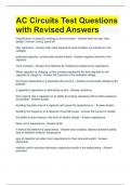 AC Circuits Test Questions with Revised Answers 