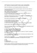 CFP MOCK EXAM QUESTIONS AND ANSWERS