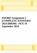 IOP4863 Assignment 5 (COMPLETE ANSWERS) 2024 (688200) - DUE 19 September 2024