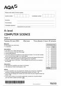 AQA A-Level Computer Science Paper 2:(7517/2)June 2024