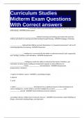 Curriculum Studies Midterm Exam Questions With Correct answers