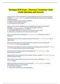 Michigan BOP Exam - Pharmacy Technician Study Guide Questions and Answers.