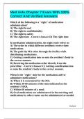 Med Aide Chapter 7 Exam With 100% Correct And Verified Answers 