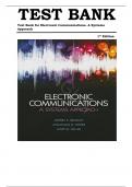 TEST BANK FOR Electronic Communications: A Systems Approach 1st Edition by Jeffrey Beasley , ISBN: 9780132988636 || Complete Guide A+