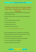  CISA Exam Review Questions & 100% Correct Answers