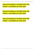 AQA GCSE BENGALI FOUNDATION TIER  PAPER 1 LISTENING QP JUNE 2024