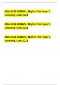 AQA GCSE BENGALI Higher Tier Paper 1 Listening JUNE 2024