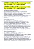 UNITEK HAYWARD Pharmacology | Quiz 1 | Chapters 1, 2, 3 latest update