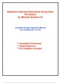 Solutions for Statistics Informed Decisions Using Data, 7th Edition Sullivan (All Chapters included)