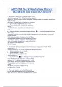 NUR 313 Test 2 Cardiology Review Questions and Correct Answers