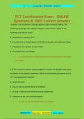 PCT Certification Exam – ONLINE Questions & 100% Correct Answers