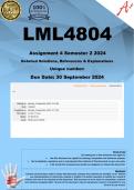 LML4804 Assignment 4 (COMPLETE ANSWERS) Semester 2 2024 - DUE 30 September 2024