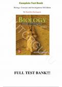 Test Bank - for Biology  Concepts and Investigations 5th Edition by Mariëlle Hoefnagels, All Chapters | Complete Guide A+