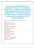 HDI –CSR {CUSTOMER SERVICE  REPRESENTATIVE} EXAM 2024-2025  WITH ACTUAL CORRECT QUESTIONS  AND VERIFIED DETAILED ANSWERS  |FREQUENTLY TESTED QUESTIONS  AND SOLUTIONS |ALREADY GRADED  A+|NEWEST|GUARANTEED PASS  |LATEST UPDATE