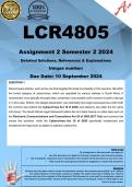 LCR4805 Assignment 2 (COMPLETE ANSWERS) Semester 2 2024 - DUE 10 September 2024