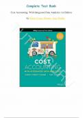 Test Bank - for Cost Accounting With Integrated Data Analytics 1st Edition by Karen Congo Farmer, Amy Fredin, All Chapters | Complete Guide A+