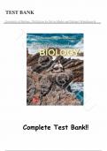 Test Bank - for Essentials of Biology, 7th Edition by Sylvia Mader and Michael Windelspecht, All Chapters | Complete Guide A+