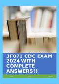 3F071 CDC EXAM 2024 WITH COMPLETE ANSWERS!!