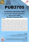 PUB3705 Assignment 3 (COMPLETE ANSWERS) Semester 2 2024 (526898) - DUE 13 September 2024