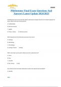 Phlebotomy Final Exam Questions And Answers Latest Update 2024/2025