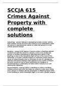 SCCJA 615 Crimes Against Property with complete solutions