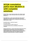 SCCJA cumulative police test (BLOCK 2) with complete solutions