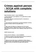 Crimes against person - SCCJA with complete solutions