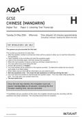 AQA GCSE Chinese (Mandarin) 8673 LH T TRAN ChineseMandarin  14May 2024