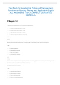 Test Bank for Leadership Roles and Management Functions in Nursing Theory and Application Eighth ALL ANSWERS 100% CORRECT GURANTEE GRADE A+