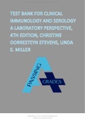 TEST BANK FOR CLINICAL IMMUNOLOGY AND SEROLOGY A LABORATORY PERSPECTIVE 4TH EDITION CHRISTINE DORRESTEYN STEVENS LINDA E. MILLER