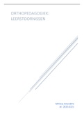 Samenvatting Lessen Orthopedagogiek: Leerstoornissen 