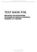 TEST BANK FOR BRUNNER AND SUDDARTHS TEXTBOOK OF MEDICAL SURGICAL NURSING 14TH EDITION 