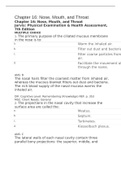 TEST BANK Chapter 17: Nose, Mouth, and Throat PHYSICAL EXAMINATION AND HEALTH ASSESSMENT 8TH EDITION JARVIS ,100% CORRECT