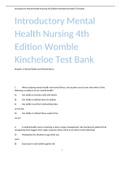 Introductory Mental Health Nursing 4th Edition Womble Kincheloe Test Bank