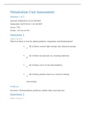 Metabolism Unit Assessment