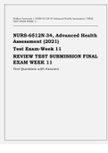 Walden University NURS-6512N-34, Advanced Health Assessment 2021 Test Exam - Week 11 REVIEW TEST SUBMISSION FINAL EXAM WEEK 11