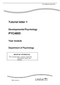    Tutorial letter 1  Developmental Psychology PYC4805  Year module complete test to boost your grades**download to get A**