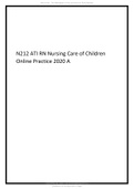 N212 ATI RN Nursing Care of Children Online Practice 2020 A.