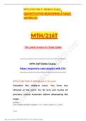 MTH 216T Wk 3 - Midterm Exam QUANTITATIVE REASONING II latest version A+