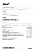 AQA GCSE Citizenship Studies 8100 paper 1 question paper CitizenshipStudies  21May 2024