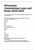 Minnesota Cosmetology Laws and Rules 2024-2025.