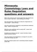 Minnesota Cosmetology Laws and Rules Regulation questions and answers